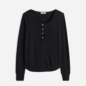 Madewell Waffle-Knit Scoopneck Henley Tee NWT Size XS